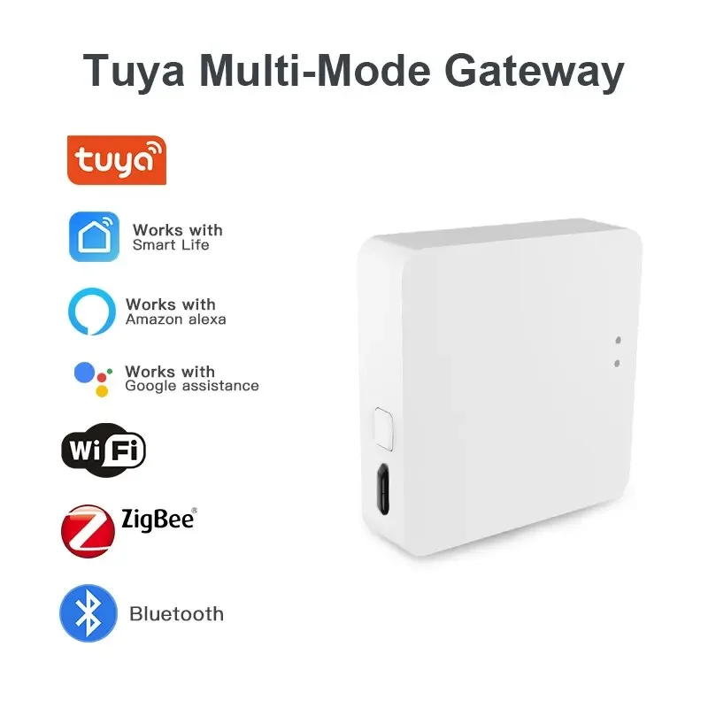 เครื่องใช้ในบ้านอัจฉริยะไร้สายรีโมทคอนโทรลสะพานสนับสนุน Alexa Google Home Tuya หลายโหมด ZigBee Bluetooth Gateway Hub