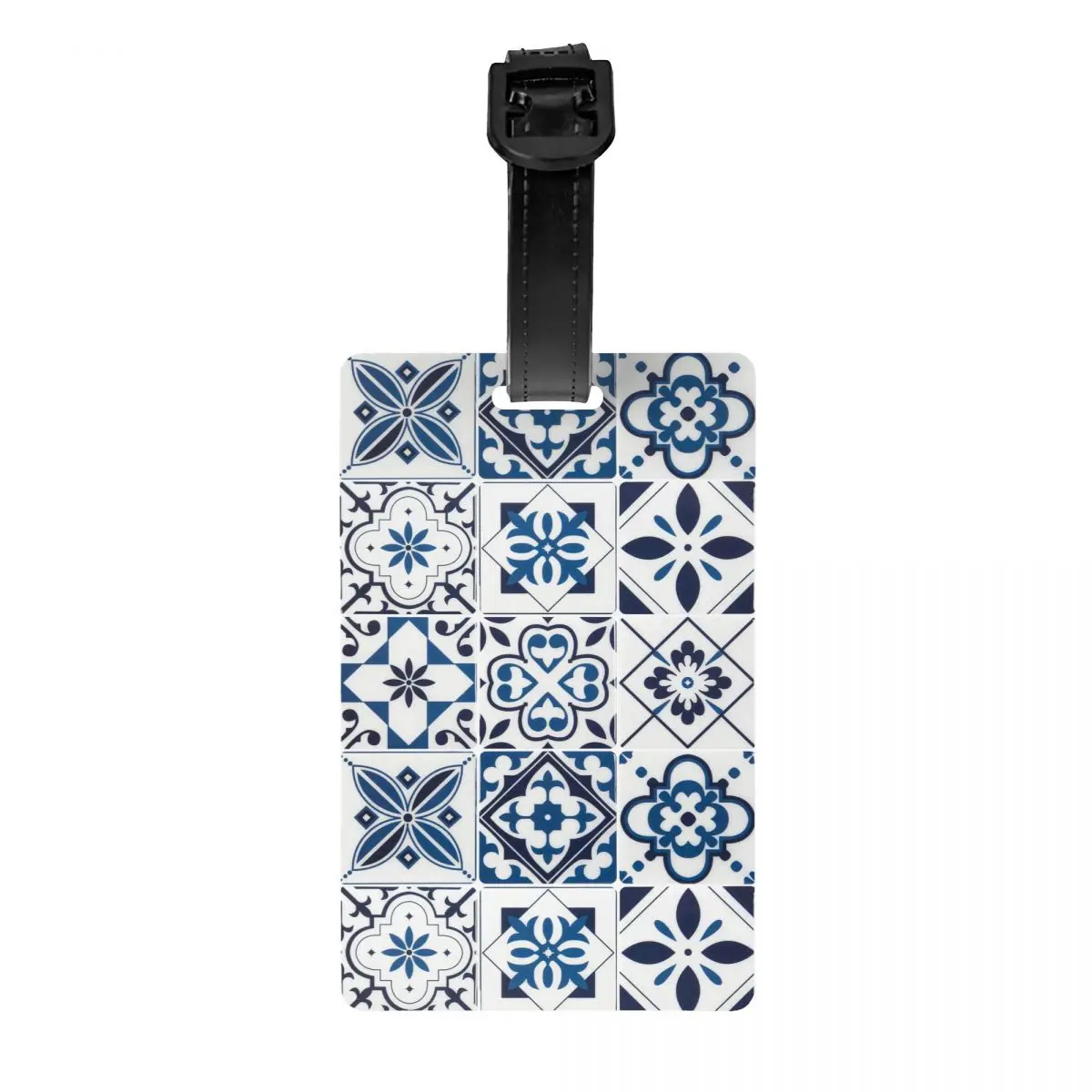 

Изготовленная на заказ адмиралло-синяя плитка с геометрическим узором, багажная бирка, защита конфиденциальности, багажные бирки, дорожные сумки, этикетки для чемодана