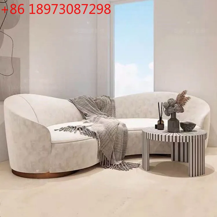 

Скандинавский свет, роскошная гостиная, маленькая квартира, тканевый изогнутый простой диван из нержавеющей стали для квартиры