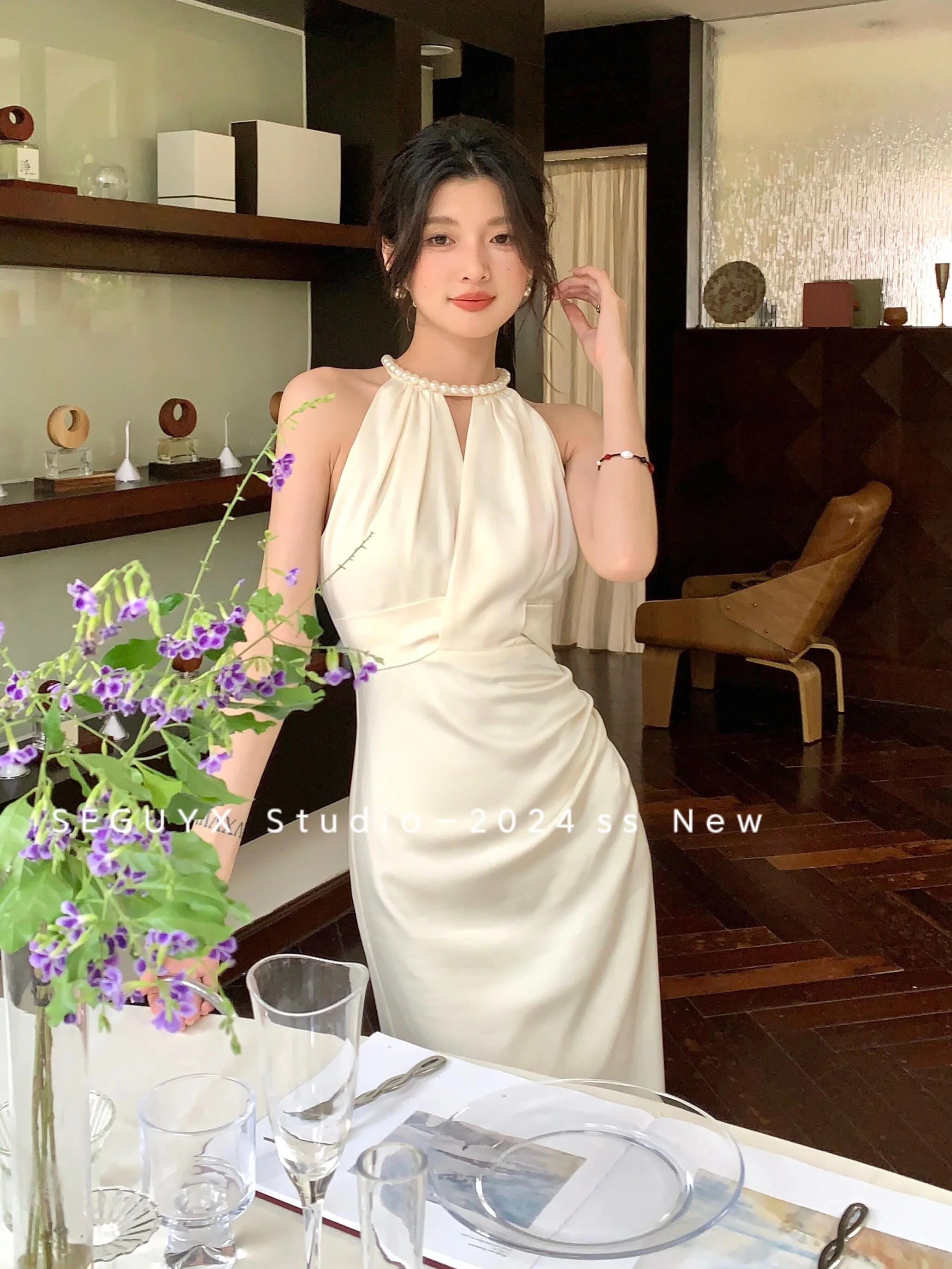 

Элегантное вечернее платье с вырезом для женщин, облегающее вечернее платье без рукавов с открытыми плечами и тонкой талией, Vestidos Wh5