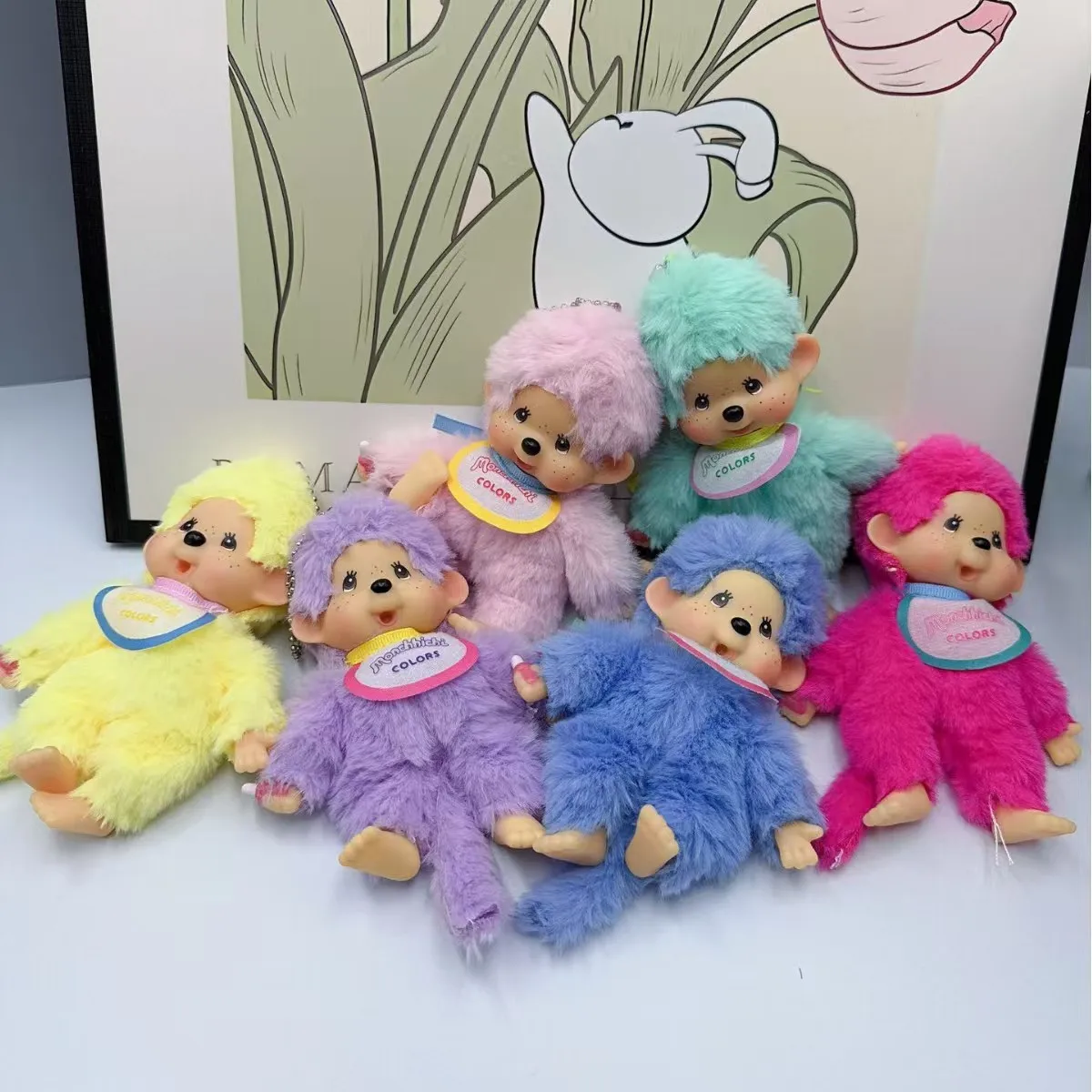 Monchichi Keychain Kawaii Keychains Bags Hanging Pendant Monchichi Doll Hanging Charms Children's Day Birthday Gift