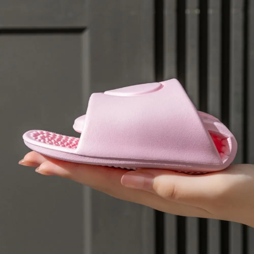 Soft Women Bathroom Massage Sandals Lightweight Quick Dry Flat Home Slides Non Slip Portable EVA Foldable Slippers