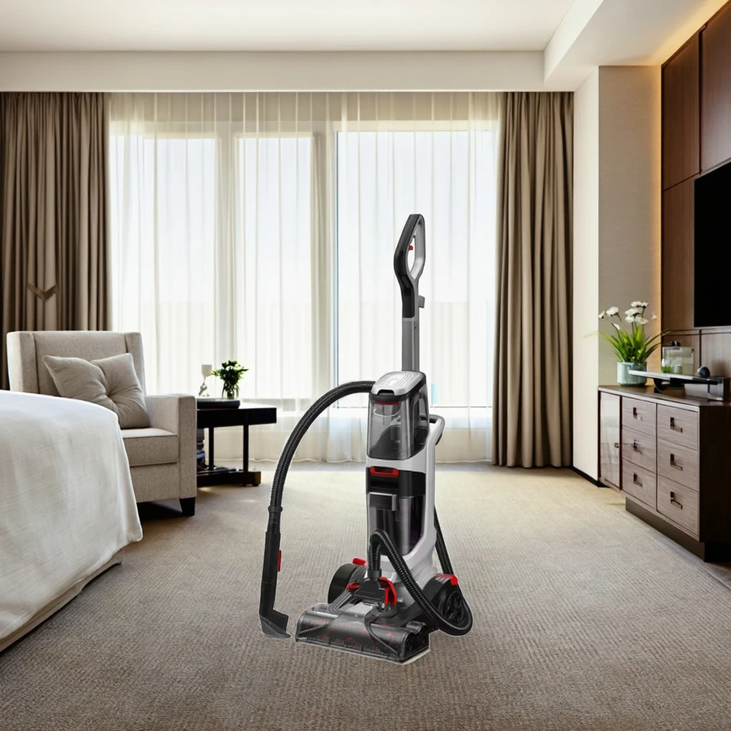 

OEM/ODM пылесос для влажной и сухой уборки, пылесос для пятен и ковров для отеля, мощное всасывание для пола с насадкой для экстрактора