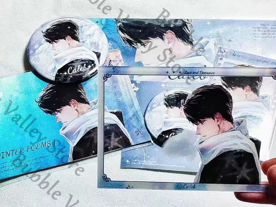

Anime Caleb Love and Deepspace Cosplay Acrylic Quicksand Brick Cartoon Double Flash Badge Postcard Laser Ticket Transparent Card