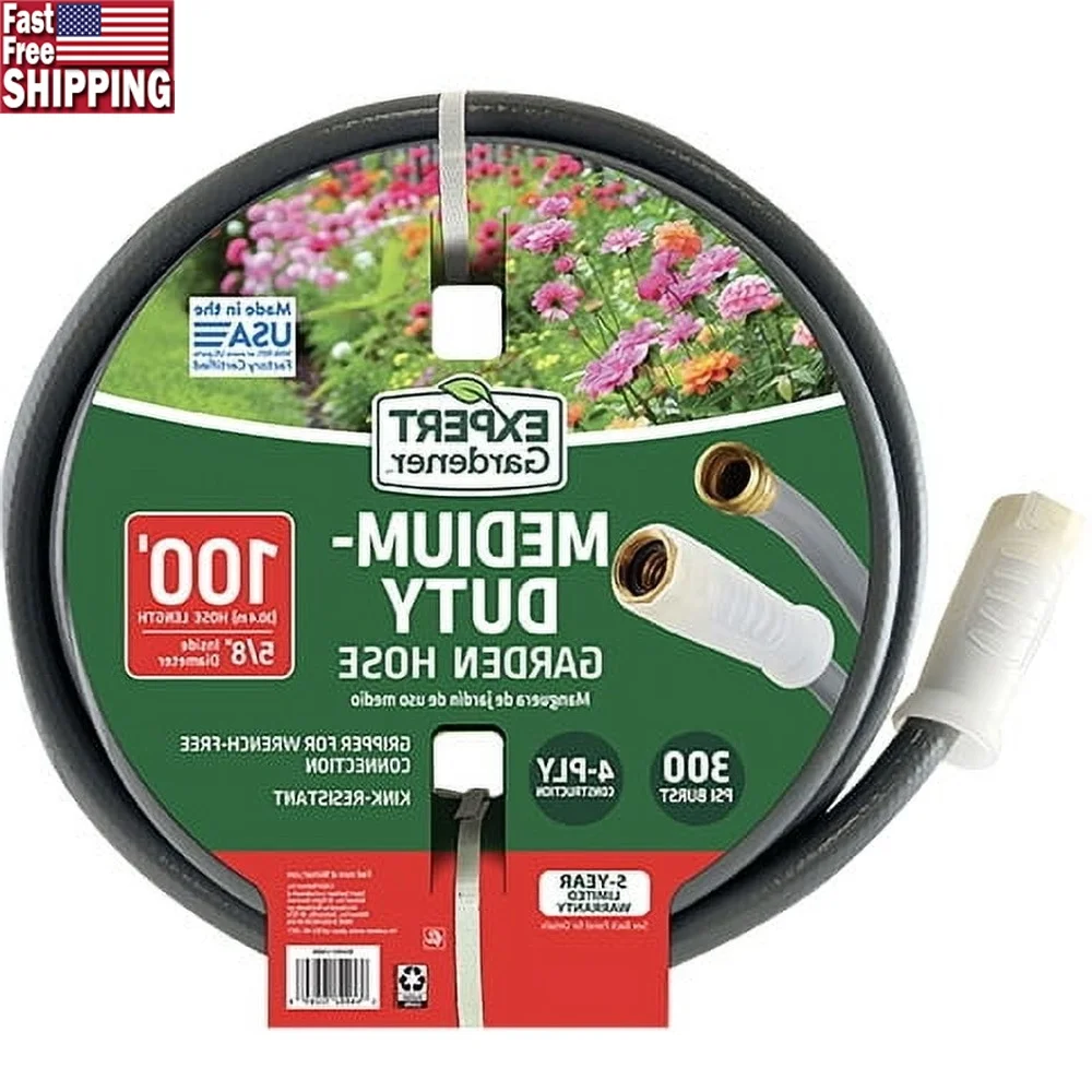 

Садовый шланг средней мощности 100 футов, диаметр 58 дюймов, гибкий, устойчивый к ударам, сверхмощный, 300 фунтов на квадратный дюйм, прочность взрыва, устойчивая к разрушению латунь