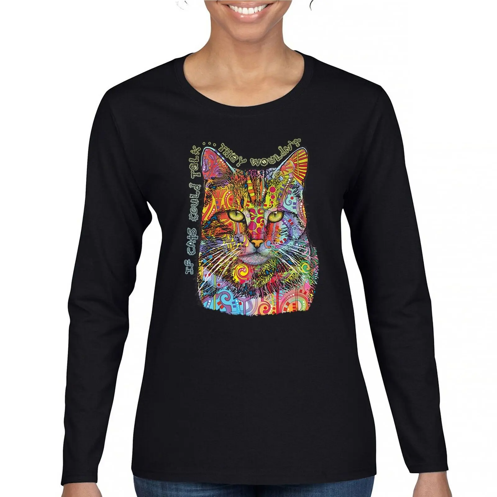 If Cats Could Talk They Wouldn't Women's Long Sleeve T-shirt Cute Dean Russo