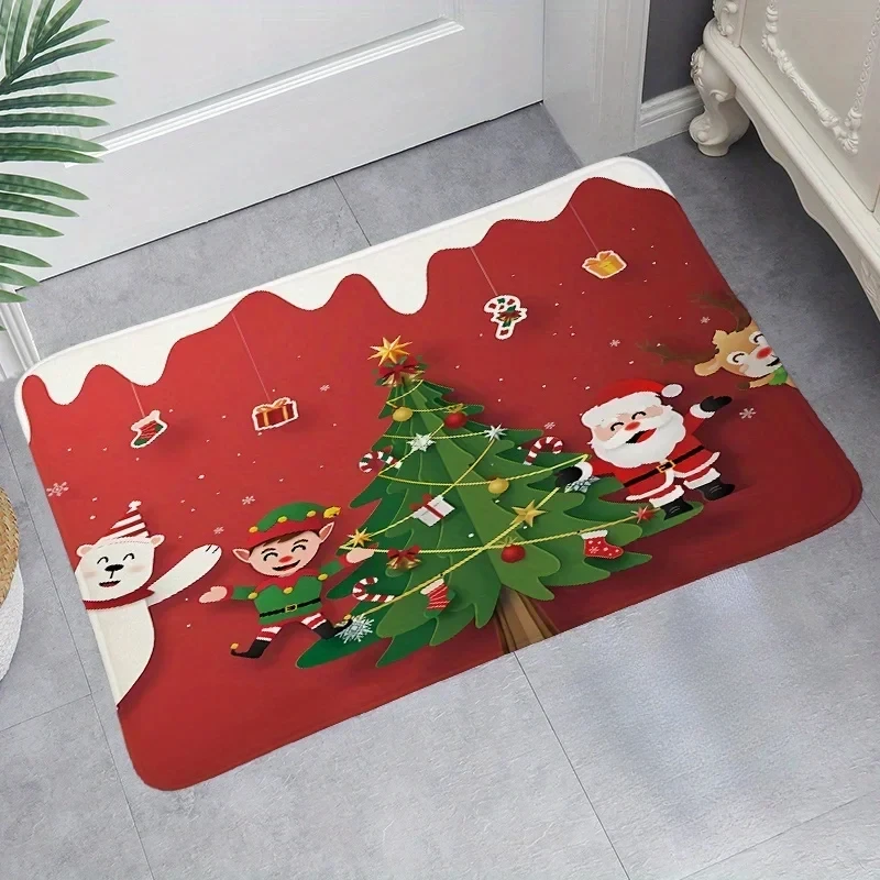 Christmas Series Printed Pattern Bath Room Mat Non-silp Doormats Bathroom Rugs Bedroom Pad