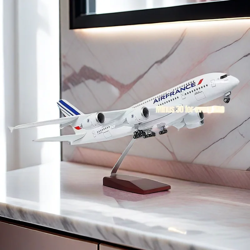 

Airplane Airbus A380 Air France Plane 1:160 Scale Large Models Diecast Airplanes with LED Light for Collection or Gift Decor