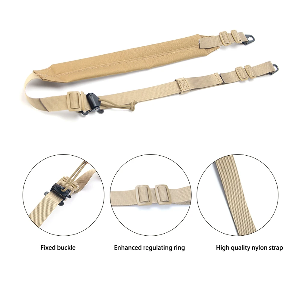 Tracolla per imbracatura MK2 regolabile rapidamente da caccia tattica Tracolla imbottita per pistola a 2 punti