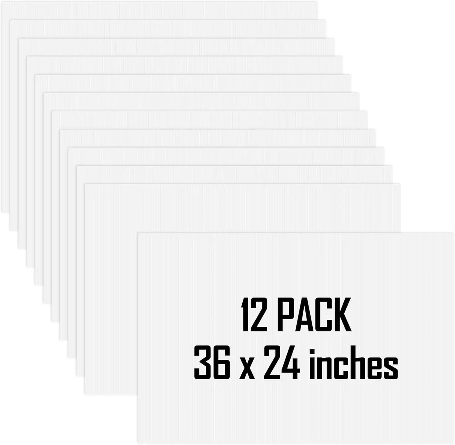 

Набор из 12 гофрированных пластиковых листов 24x36 дюймов, белые двусторонние таблички для использования внутри и снаружи помещений