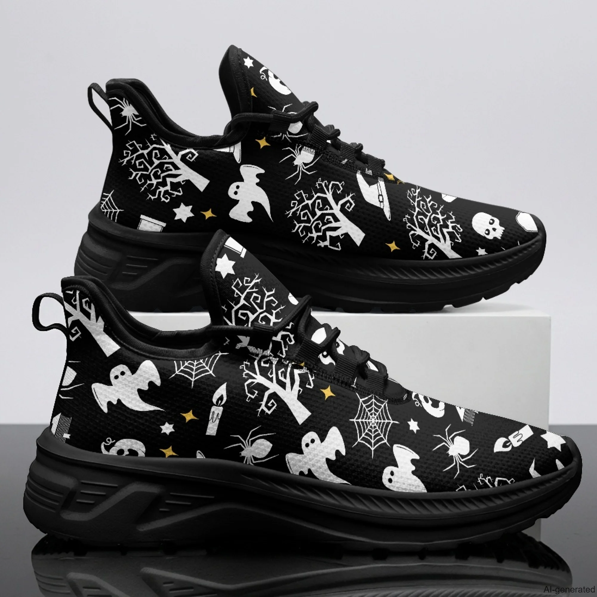 XIXIRIMIDO Sports Running Shoes Nurse Shoes Black Sneakers Nursing Hospital Shoes Comfortable Walking Shoes for Man Halloween