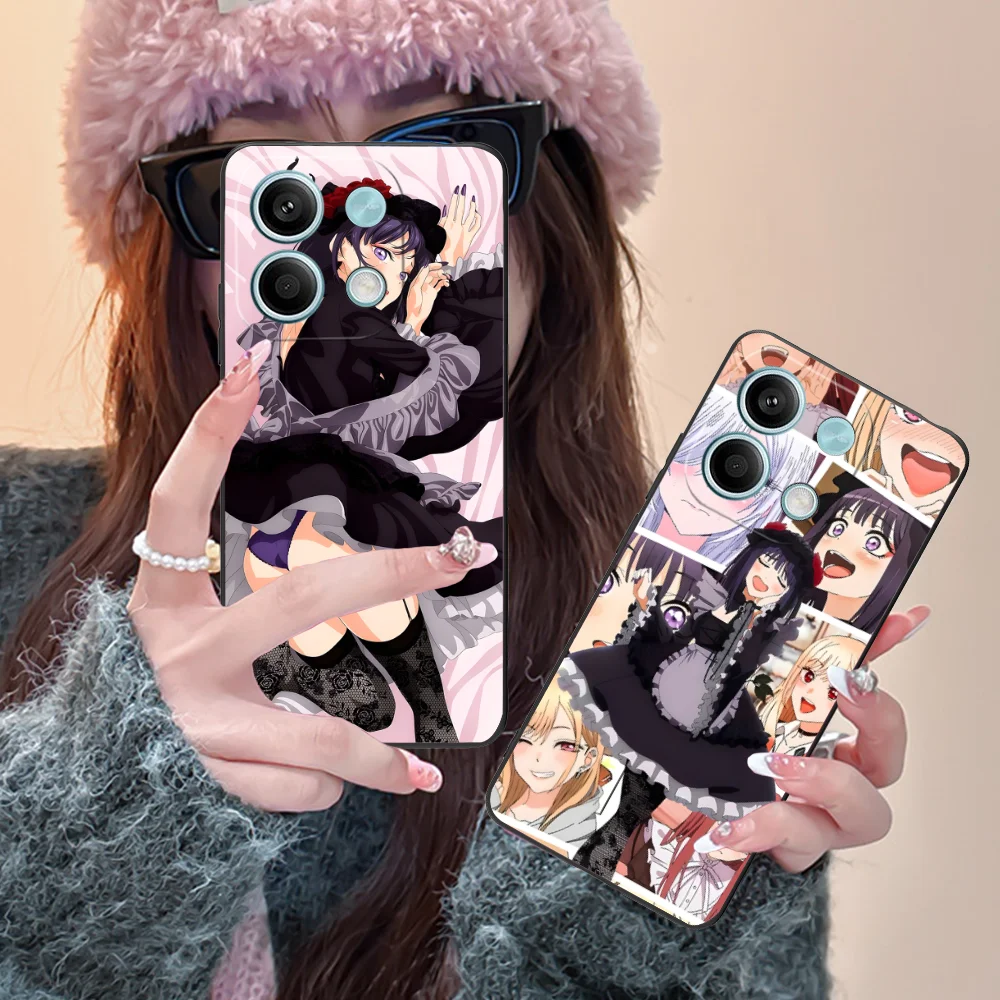 Marin Dress Anime Phone Case for Xiaomi POCO M6 M5 M4 M3 X7 X6 X5 X4 X3 F6 F5 F4 Pro GT 5G Black Cellphones Cover Smartphone