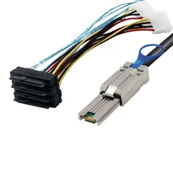 SFF-8088 To SFF-8482 SAS SATA Cable Mini SAS 26Pin SFF 8088 to 4 SFF 8482 SAS 29Pin SAS Cable With Big 4Pin Power Cable