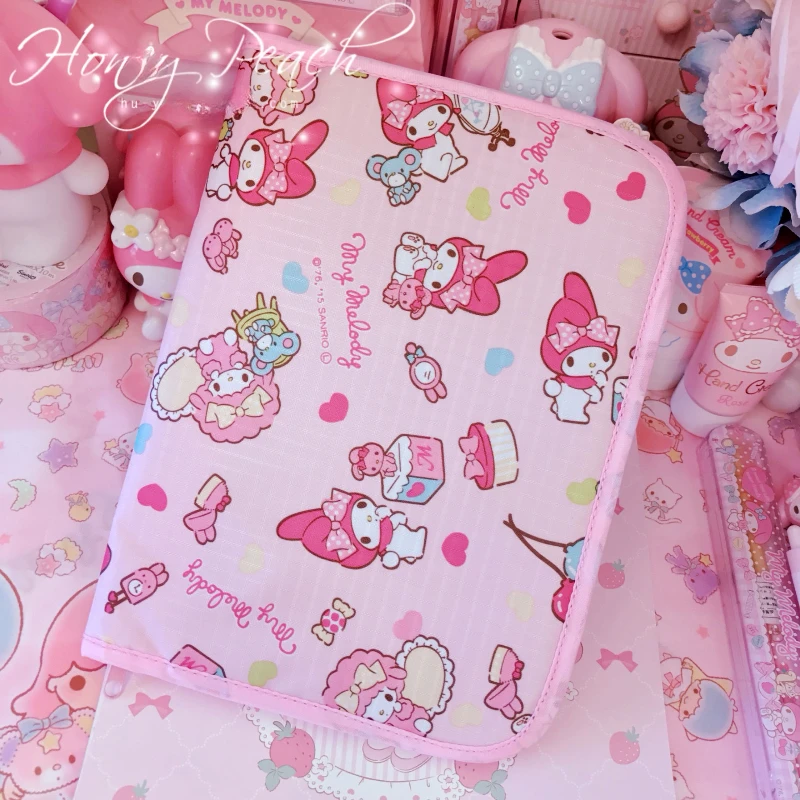 Japan my melody bill storage bag, children's handbook, cute passport document, grid brochure bag, women's card holder, pink