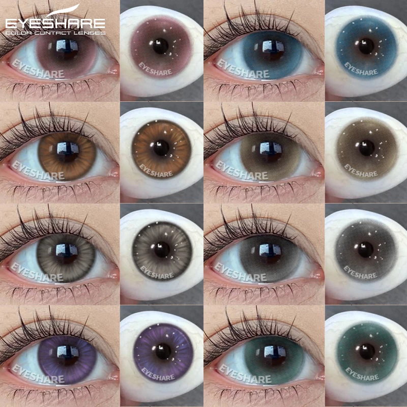 EYESHARE 1 Paar farbige Kontaktlinsen für die Augen, rosa Kontaktlinsen, lila, modisches Make-up, blaue Kontaktlinsen, farbige Augenlinsen