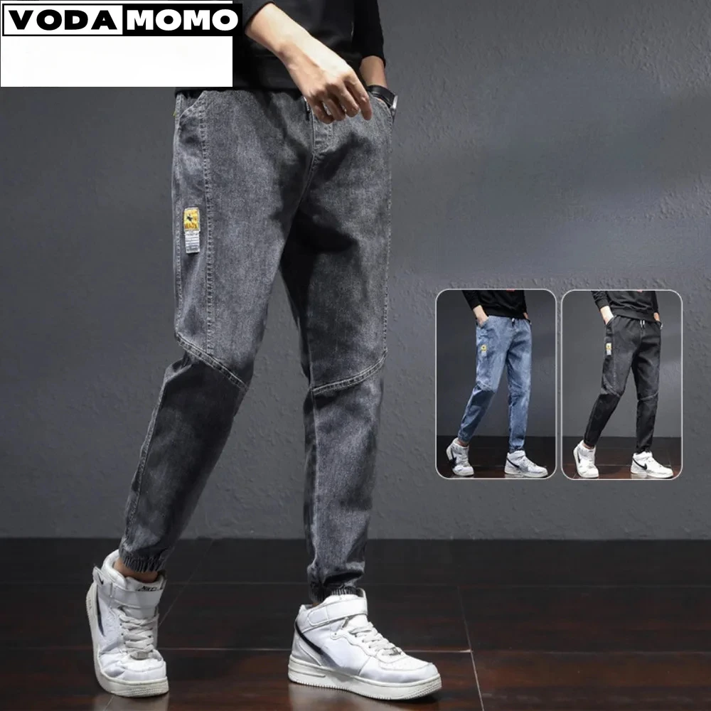 

Jeans Men Cargo Pants Denim Joggers Man Spring Korean Streetwear Soft Drawstring Harem TrouserTrendy Jeans Men Clothing