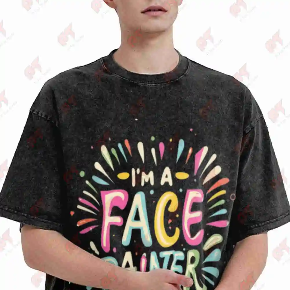 I'm A Face Painter Makeup Artist Salon Painting Vintage Washed Tee Pure Cotton T-Shirt