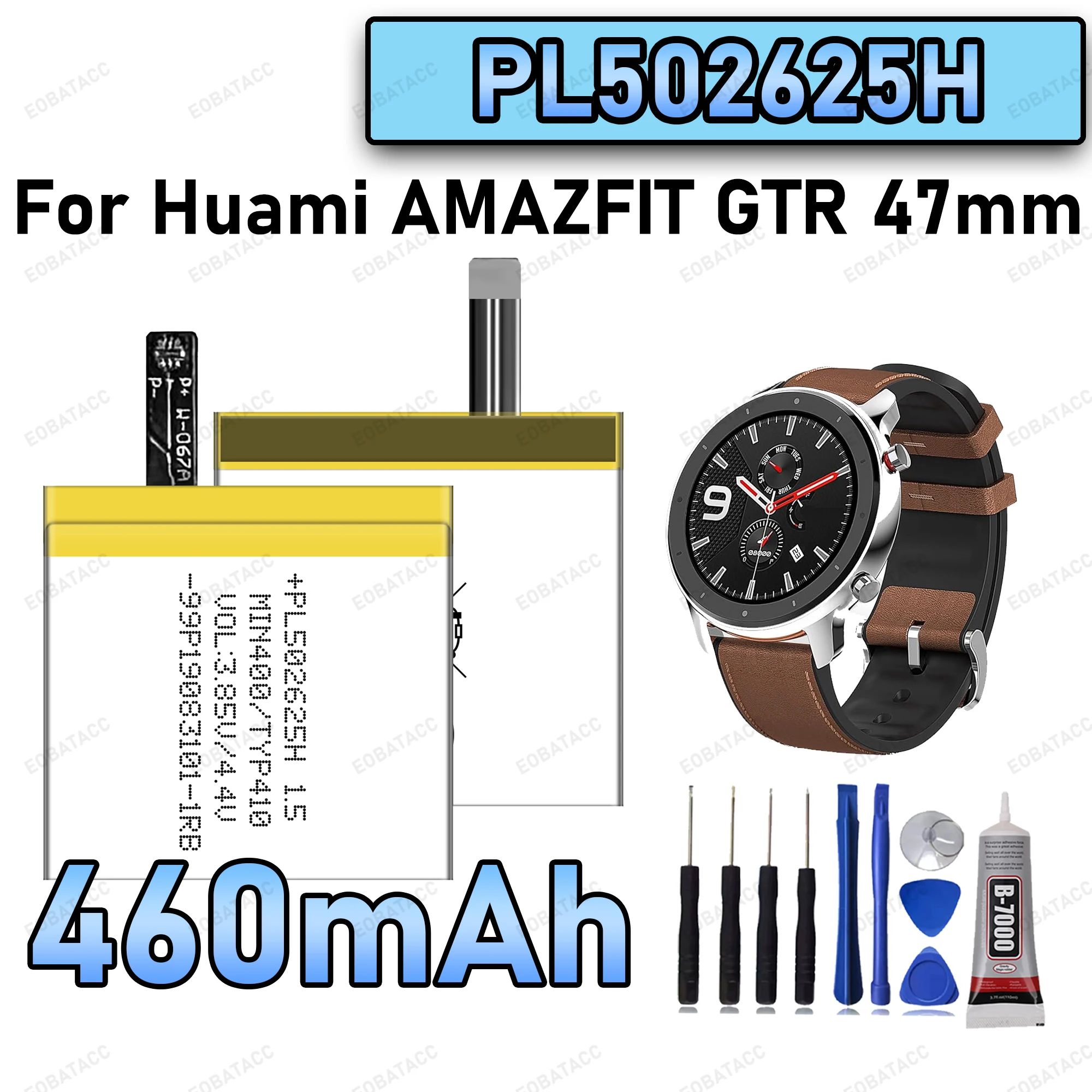 

100% New Zero Cycle PL502625H For Huami Amazfit GTR 47MM Smart Watch Bateria +Free Tools