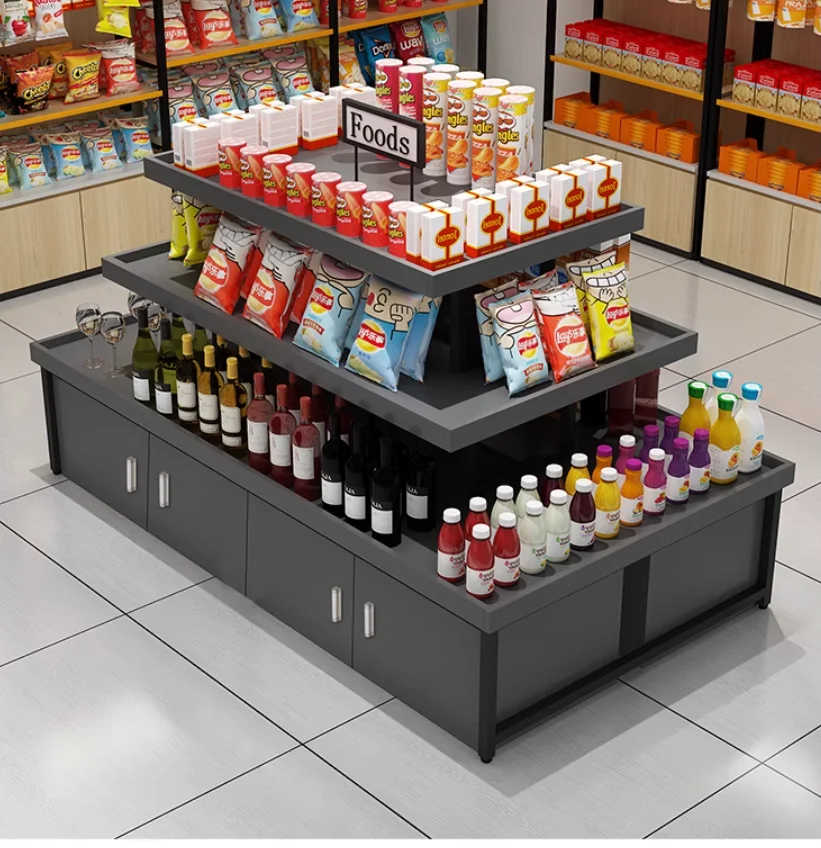 

Display cabinet Supermarket shelves snack piling fruit specialty convenience store water table product display shelf