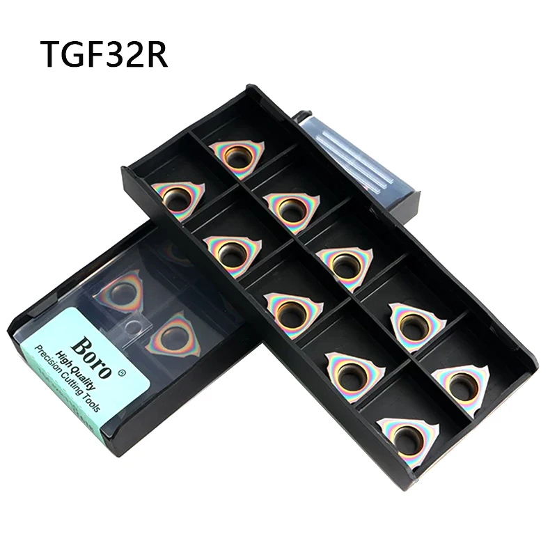 10pcs TGF32R 050 060 070 080 100 120 150 200 250 280 300 TF618 Vertical Groove Inserts Carbide Blade CNC Lathe Turning Tools