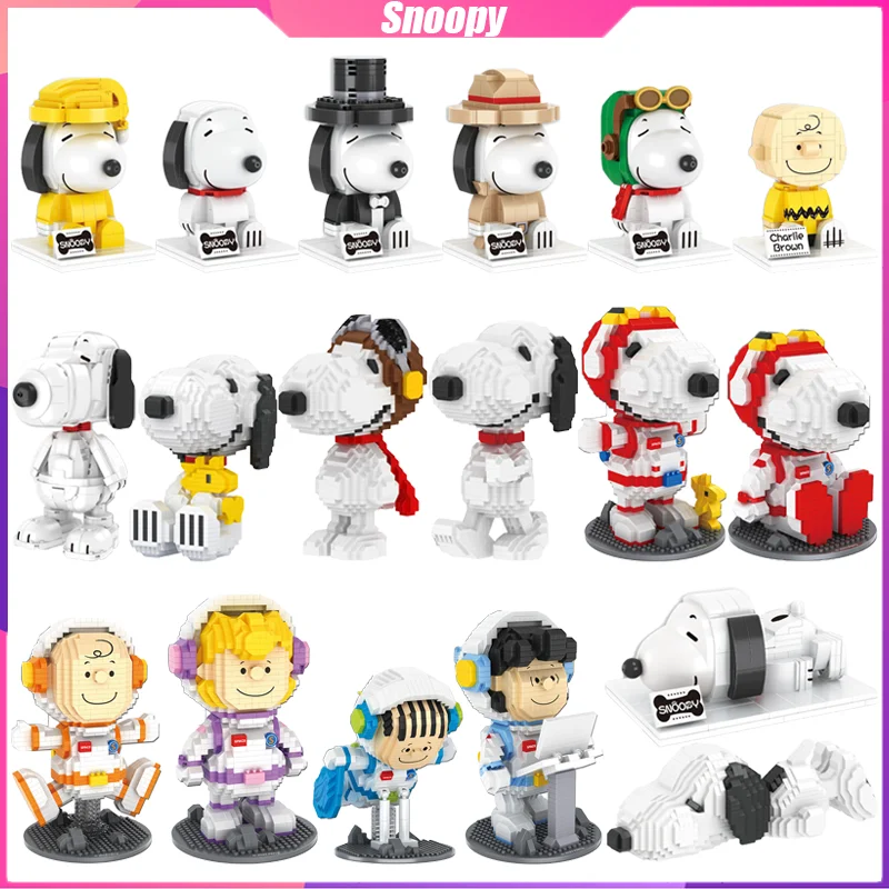 

Snoopy Building Blocks Anime Figure Streetscape Desktop Decoration Puzzle Assembling Model Toy Birthday Gifts for Boys and Girls