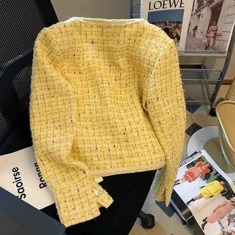 سترة نسائية معطف 2025 ربيع الخريف النسخة الكورية المتقدمة سيدة ملابس خارجية مزاجه فضفاضة أنيقة السيدات سترات قصيرة #6