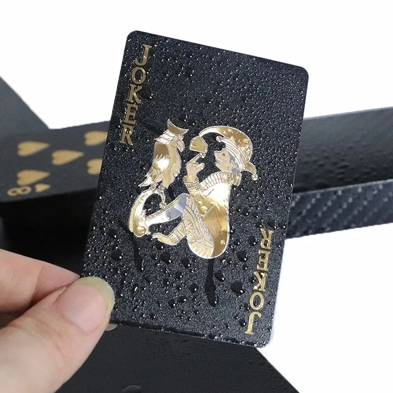 Black Gold Playing Card Game Card Waterproof Creative Magic Tools Chessboard Game Props For Home Holiday Classic Party Game