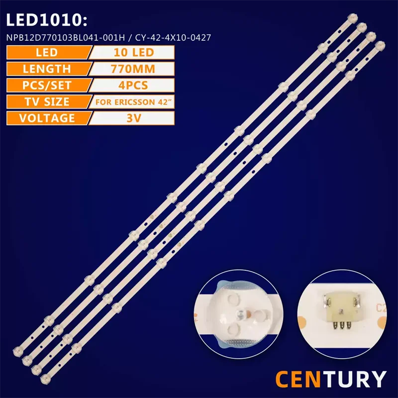 10kit LED backlight strip NPB12D770103BL041-001H / CY-42-4X10-0427 for Ericsson 43FLEA99T2SM HV430FHB-N10