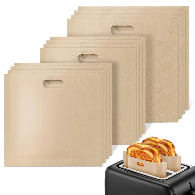 10/20 pcs pack Non Stick Toaster Bags Reusable and Heat Resistant Easy to Clean,Perfect for Grilled Cheese Sandwiches 