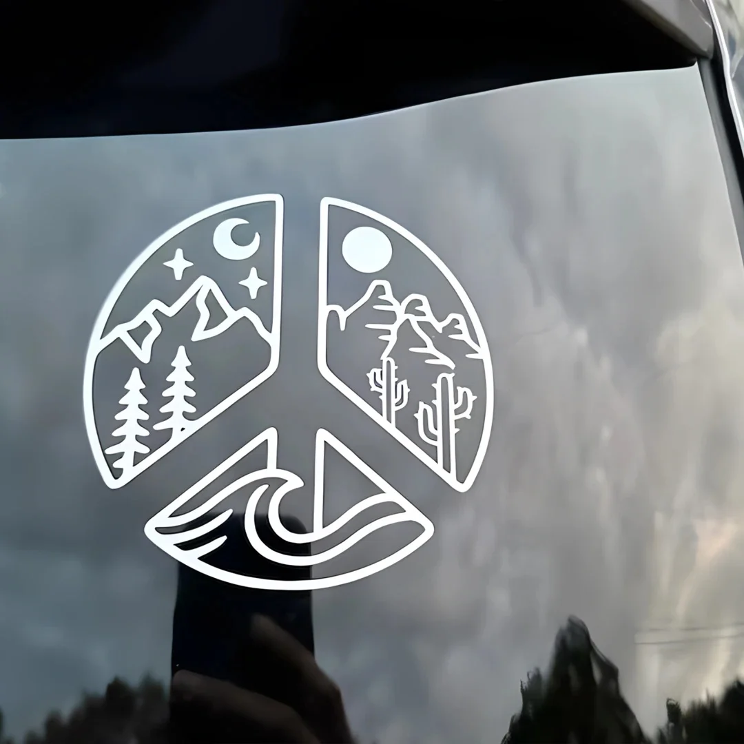 

DECAL [Element of Peace] Car Body Window Sticker Mountain Sticker Peace Sticker Laptop Sticker Auto Accessories