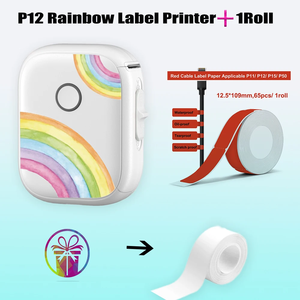 Minuscule P12 Wireless Label Printer Your Pocket-Sized Solution for Professional-Grade Labeling Offers Free Editing Clear Prints