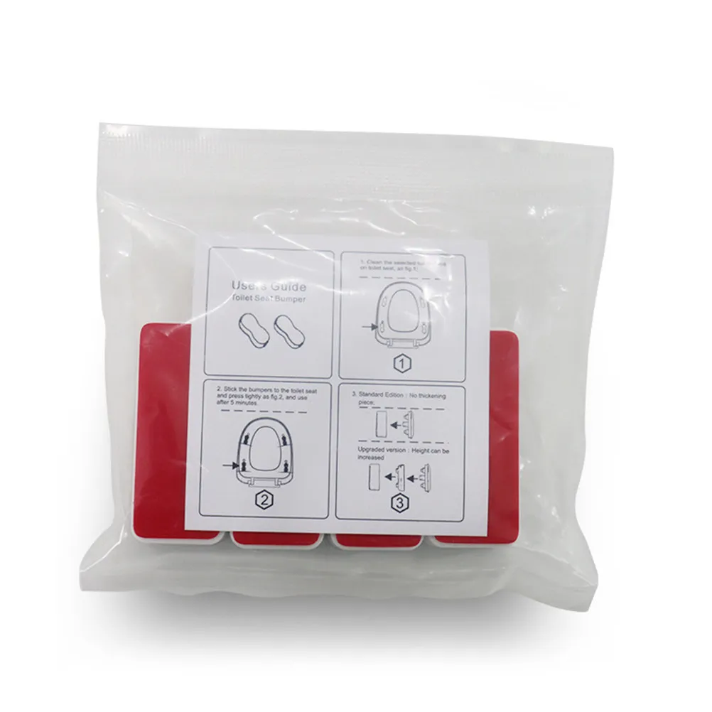 

4Pcs Antislip Toilet Seat Bumper Set Heavy Duty ABS Tpe Bottom Pad Strong Adhesion Universal Compatibility for Quiet