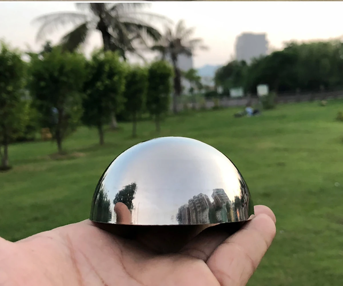 1.0~2.0mm Thick Dia 19mm-300mm Duty 304 Stainless Steel Hemisphere Ball Mirror Polished Hollow Hemisphere Modern Art Wall Decor