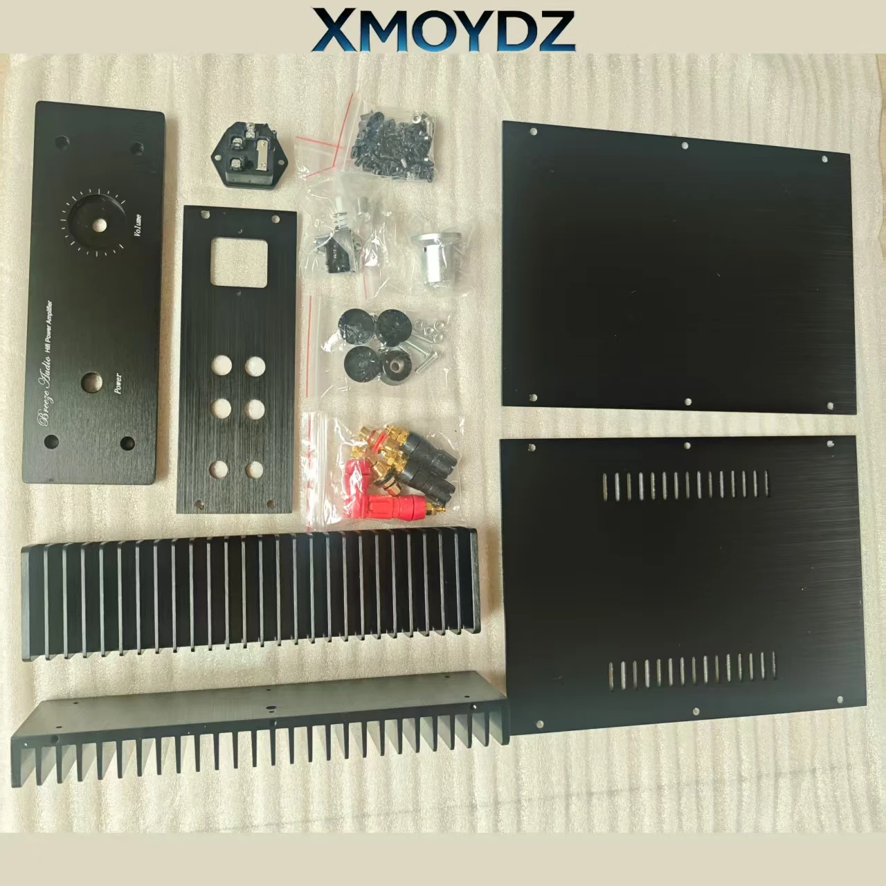 All Aluminum Amplifier Chassis Dual Side Cooling Brushed Anodized HiFi Power Amp Preamplifier DAC DIY Case Shell 212*70*257mm