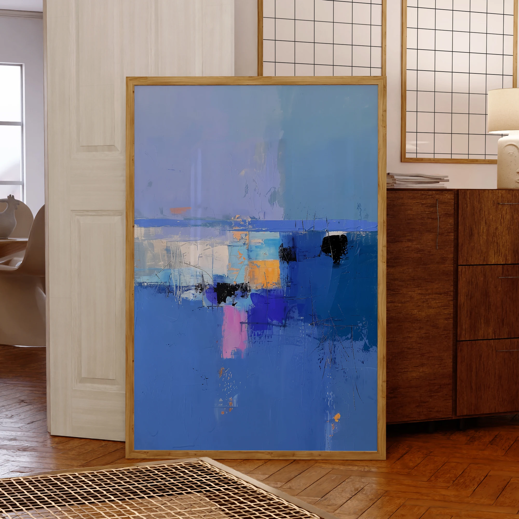 Modern Abstract Ocean Depth Color Painting Art Canvas Poster Print Picture For Living Room Bedroom Wall Art Home Decor