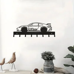 1pc Enhance Your Home's Aesthetic Metal Key Holder Wall Mount with Racing Car Art Modeling