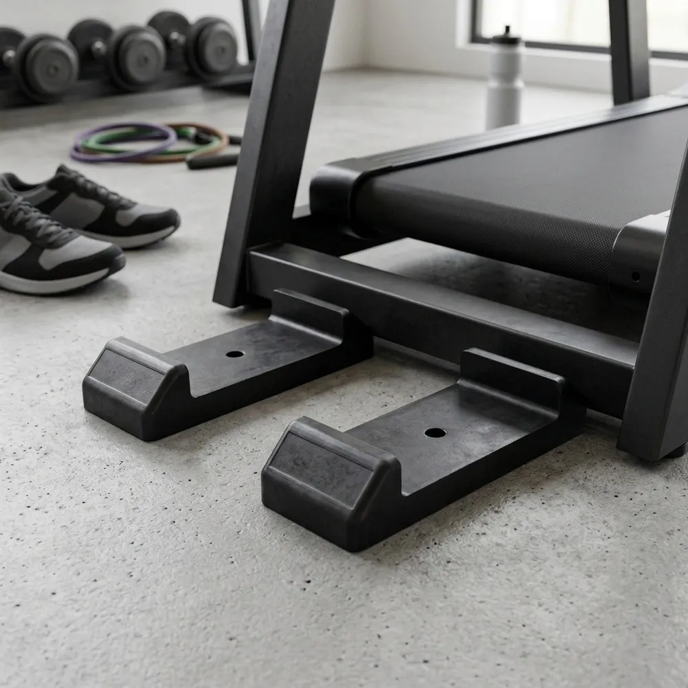 Rubber Pads for Treadmill Support Feet and Exercise Equipment Bases to Reduce Transmission of Vibration to Surrounding Areas