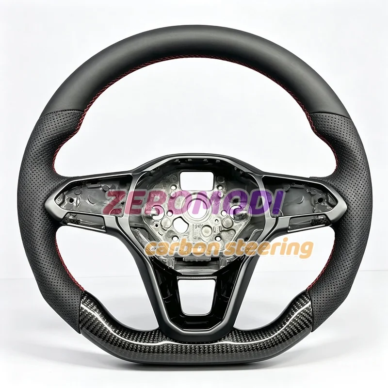 Upgrade for Volkswagen Golf 8 MK8 CC GTI Passat Jetta Flat Bottom Sport 100% Real Carbon Fiber Steering Wheel