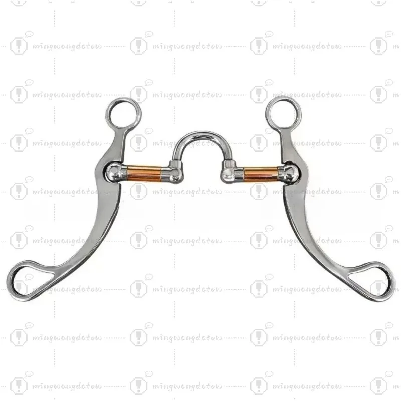 Stainless Steel Western Horse Bit with Red Copper Roller, Horse Mouth Snaffle, Equestrian Tack Accessories