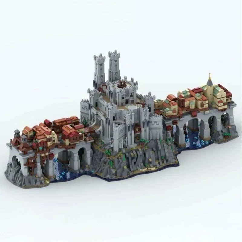 9530PCS Moc Medieval Castle  Wyrm's Crossing (Baldurs Gate 3) Game Modular Building Blocks Architecture Toy Kids Birthday Gifts