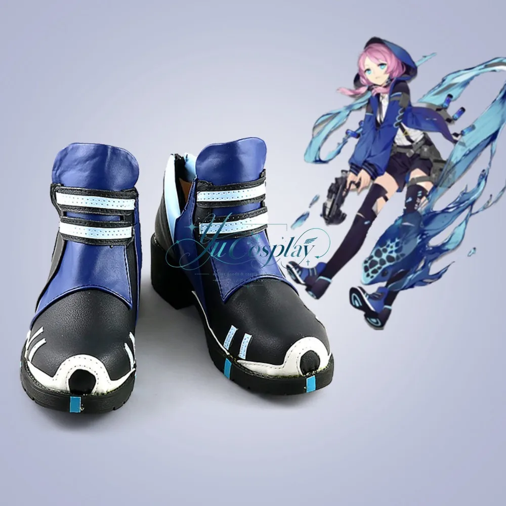 Arknights Blue Cosplay Boots Custom Made Chemical Toxic Cute Style Anime Game Shoes