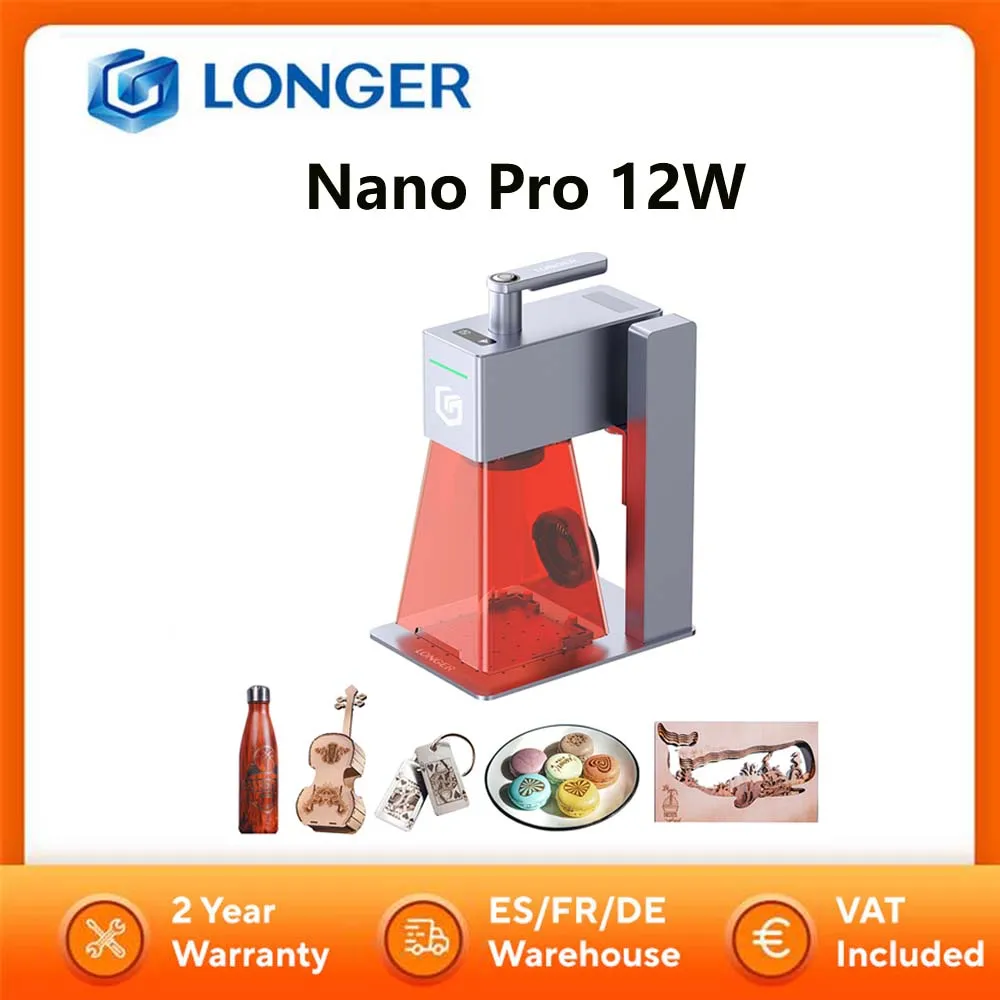 أطول نانو برو 12 واط حفارة ليزر محمولة اثنين من ليزر ديود FAC سرعة فائقة السرعة 5000 مم / ثانية 10 مم قطع الخشب 100 مم × 100 مم #1