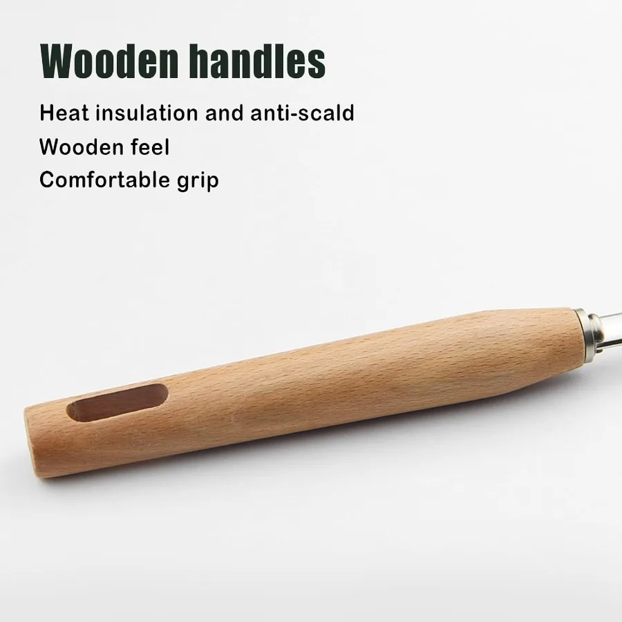 5.5インチのスパイダースキマー、木製ハンドル付き、効率的な調理や揚げ物に最適、パスタや野菜に最適なキッチン用品