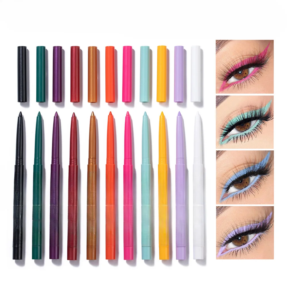 Korean Matte Eyeliner Gel Pencil Easy To Wear Colorful White Yellow Blue Eye Liner Pen Cream Women Eye Makeup Cosmetics