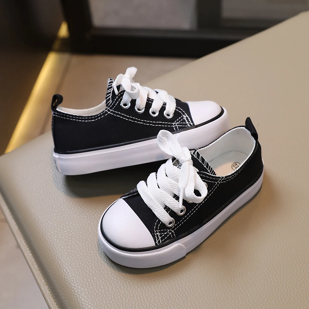 Chaussures en toile pour garçons et filles, chaussures décontractées confortables et polyvalentes, chaussures plates en toile pour enfants à la mode