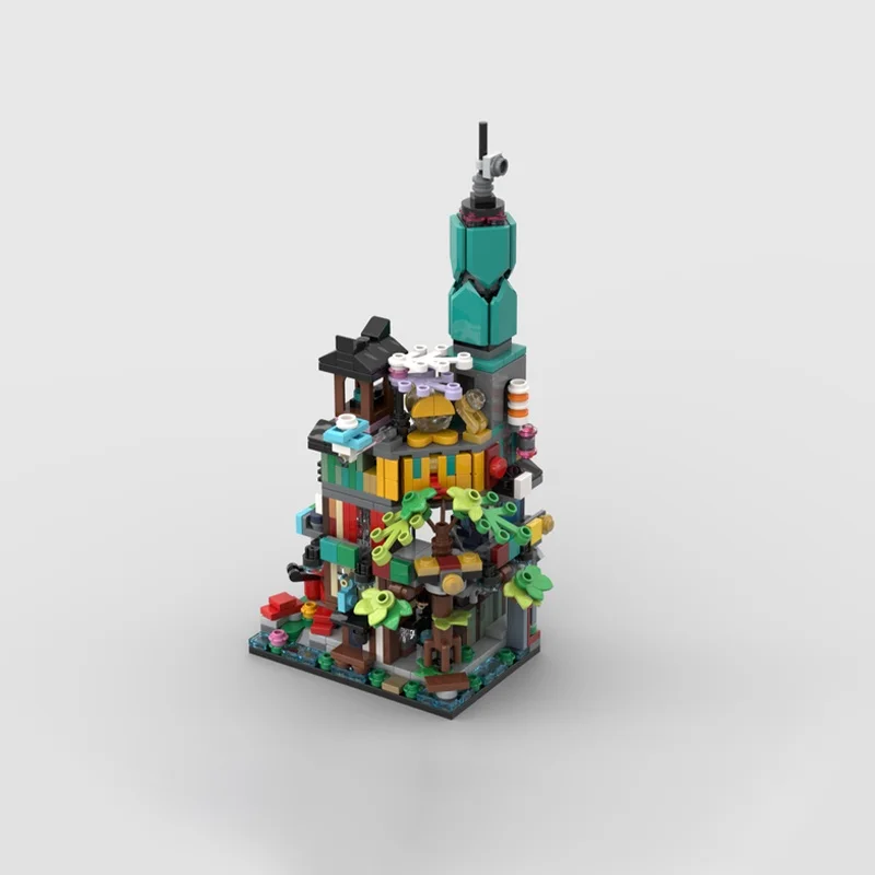 611 قطعة MOC وحدات صغيرة لحدائق مدينة النينجيا نموذج مصغر اللبنات تجميع لتقوم بها بنفسك هدية الكريسماس فكرة لعبة التعليم عيد ميلاد #6