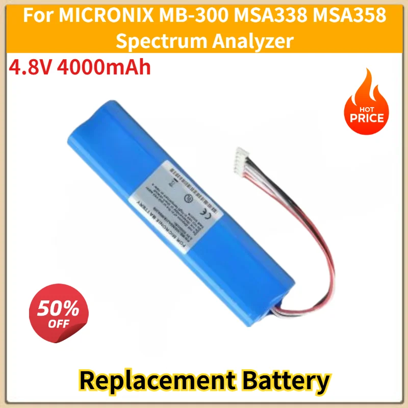 For MICRONIX MB-300 MSA338 MSA358 Spectrum Analyzer Replacement Battery 4.8V 4000mAh