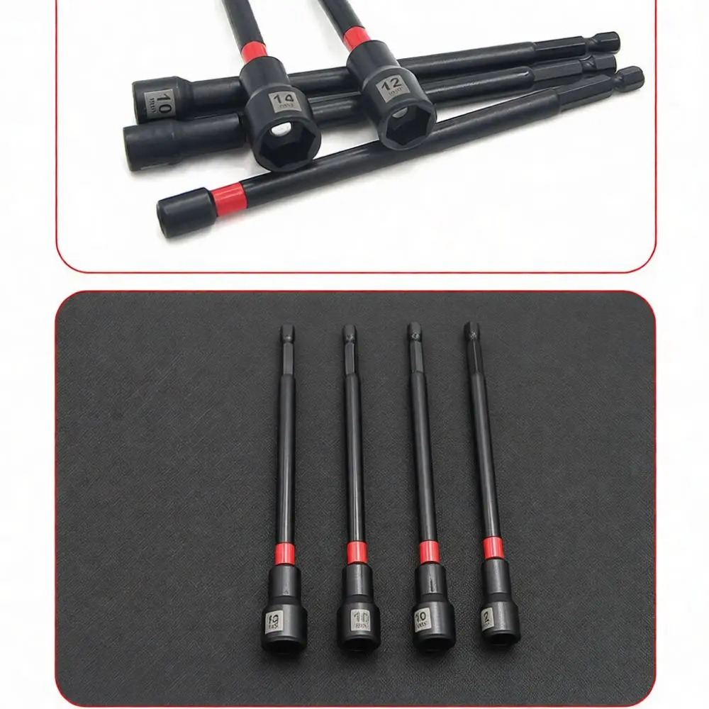 Long Magnetic Sleeve Socket Bit For Power Screwdriver Hex Shank Adapter Nut Driver Metal Fastening Drill Accessory Set