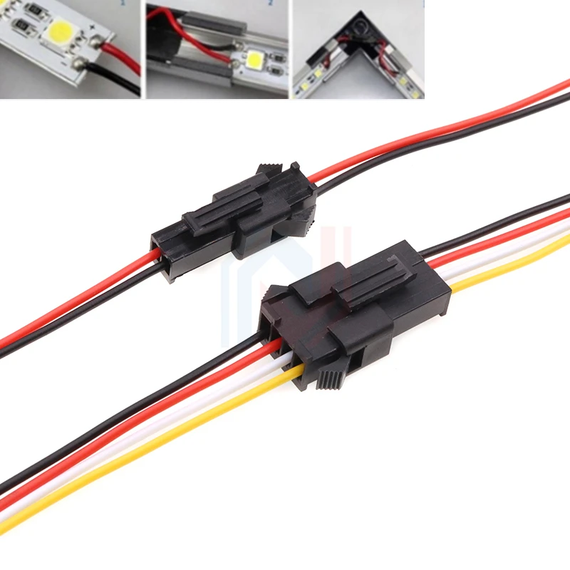 1-10 pairs 2/3/4 Pin SM JST Plug Male and Female Wire Connector  for Led Strip RGB 5050 3528 WS2801 APA02 WS2815 WS2813