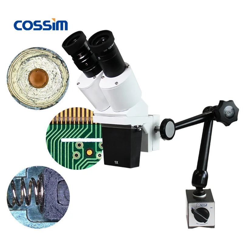 VMS303 40X Binocular Industrial Electron Stereo Microscope With Adjustable Magnetic Base Flexible Arm For Workpieces Repairing